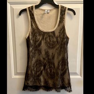 Cute lace overlay tank top